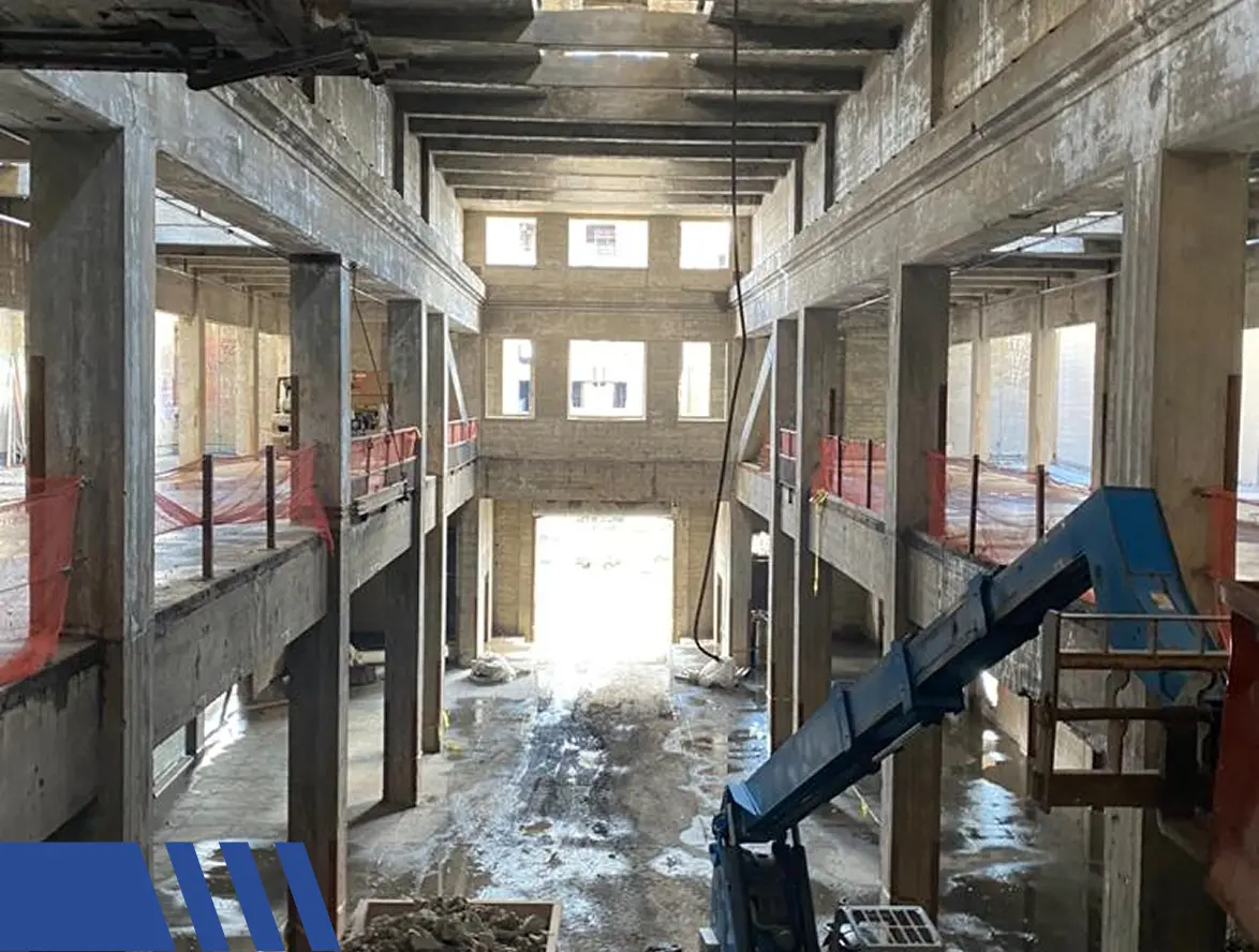 inside a factory that is getting demolitioned Engineered Demolition Plans