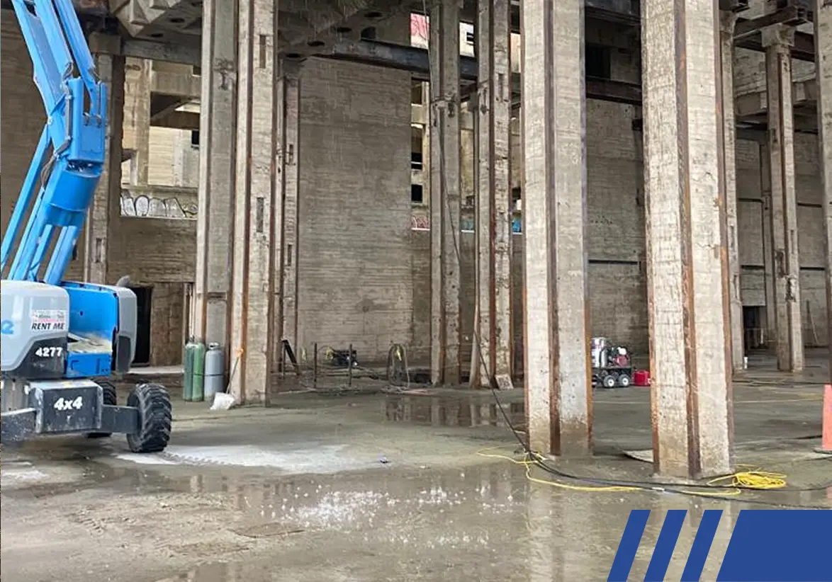 very high up powerwashing project Industrial Demolition Service